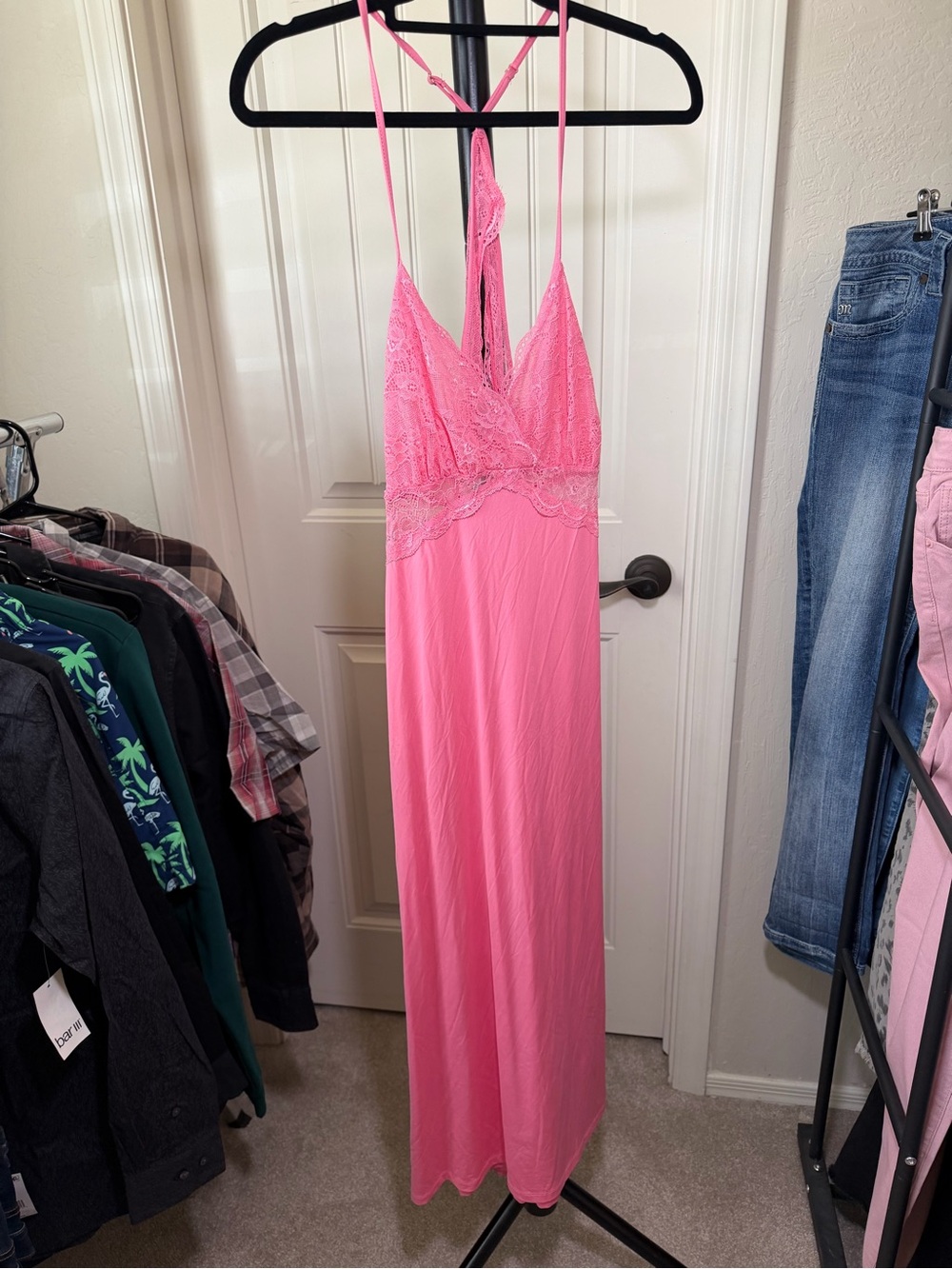 INC International Concepts Lace Long Chemise Gown